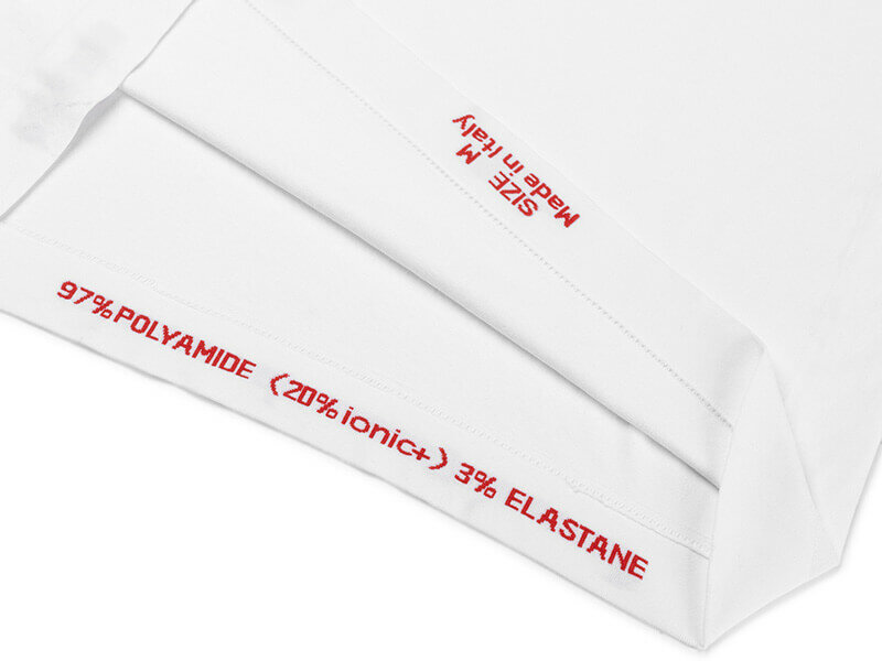 Skafit Hemd f&uuml;r Damen, Detail innen im Stoff unten, Farbe wei&szlig;