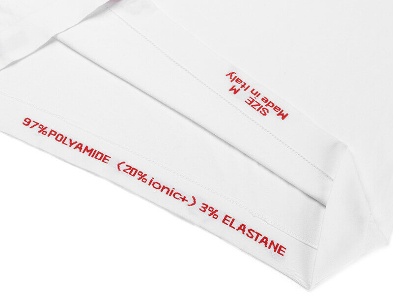 Skafit Unterzieshirt f&uuml;r Damen, Detail innen im Stoff unten, Farbe wei&szlig;