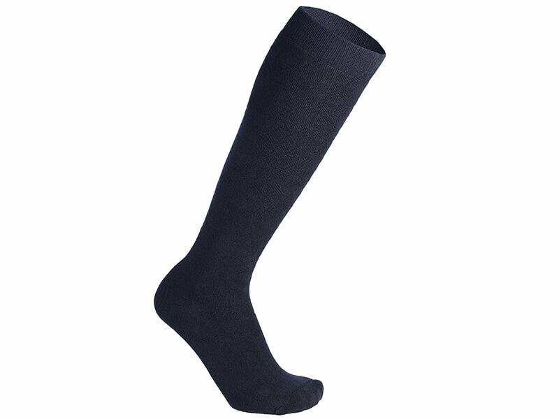 Skafit Kniestr&uuml;mpfe mit Silbergarn marineblau