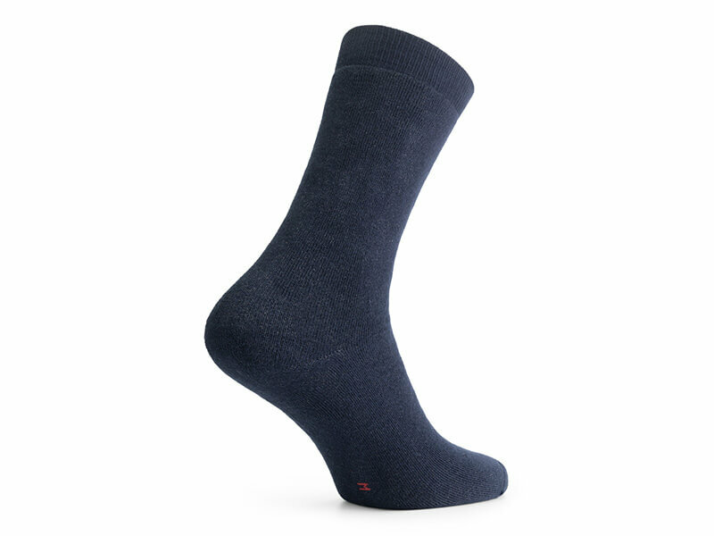 Ruckseite Skafit dicke Socken mit Silbergarn Marineblau