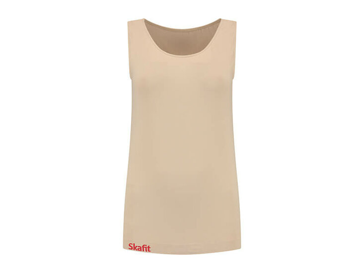 Vorderes Skafit Damenhemd mit Rundhalsausschnitt, Farbe beige
