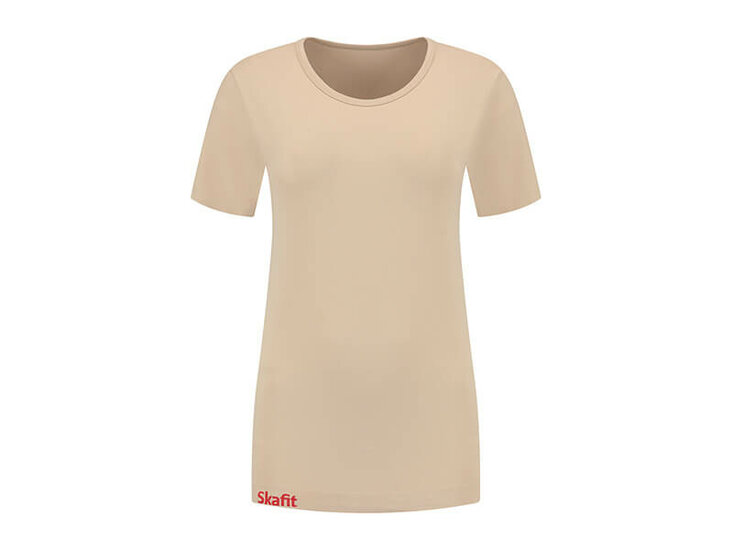 Vorderes Skafit Unterzieshirt Damen mit Rundhalsausschnitt, Farbe beige