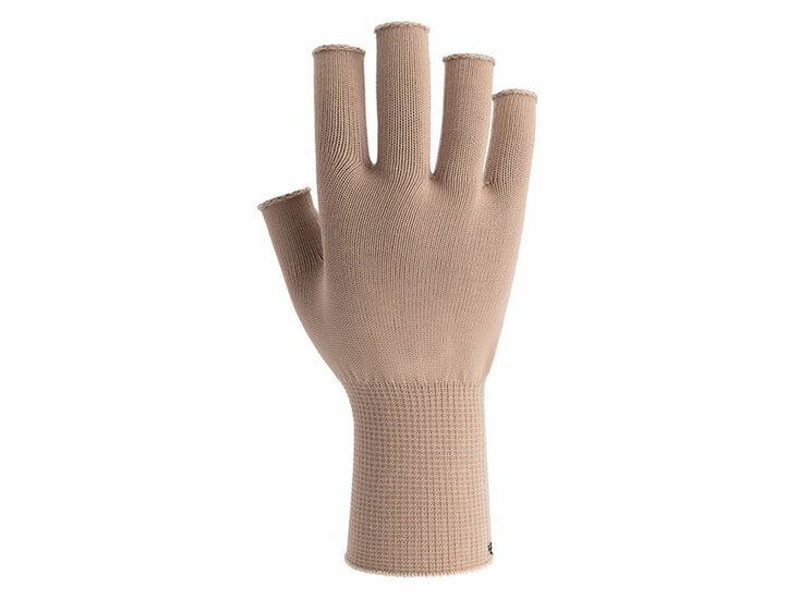 Hautfarbene Skafit fingerlose Silberhandschuhe Handr&uuml;ckseite