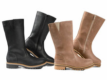 Fellhof Hochk&ouml;nig warme Damenstiefel schwarz und braun