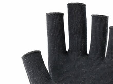 Detail Skafit Silberhandschuhe offene Fingerspitze Anthrazit