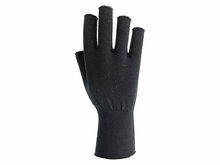 Schr&auml;gansicht von oben fingerloser Silberhandschuh Anthrazit