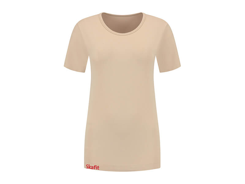 Vorderes Skafit Unterzieshirt Damen mit Rundhalsausschnitt, Farbe beige