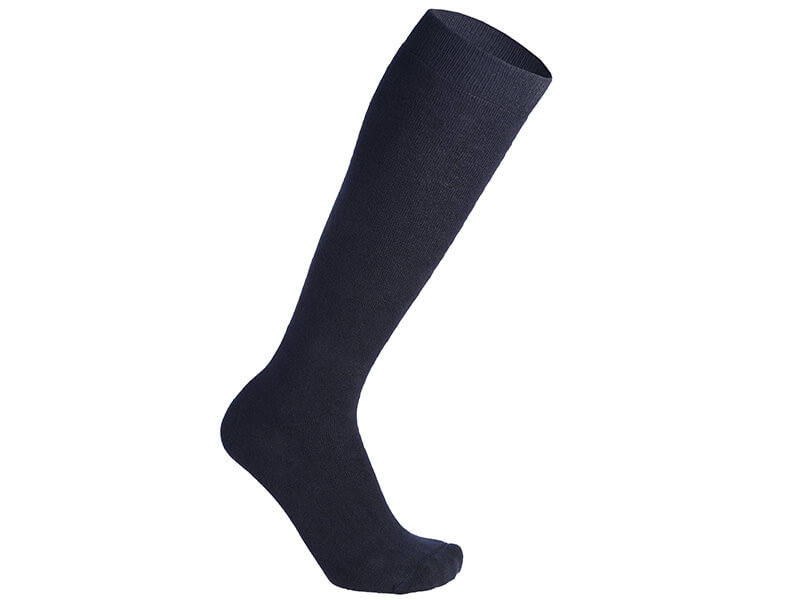 Skafit Kniestr&uuml;mpfe mit Silbergarn marineblau